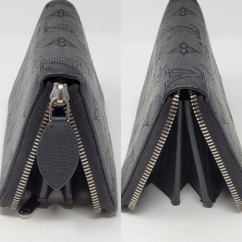 100% Auth Louis Vuitton Mahina Black Zippy Wallet - Picture 3 of 8